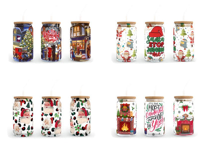 It's the most wonderful time of the year, 16oz Libbey Glass Can Wrap Sublimation Design