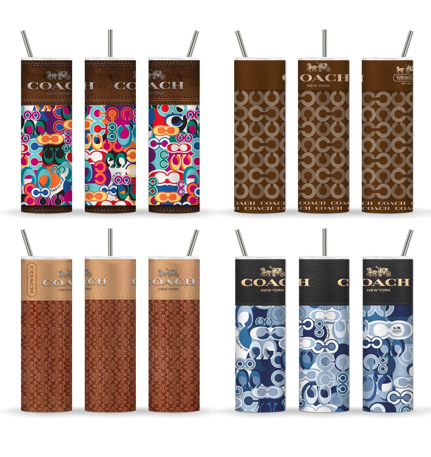 Bundle 4+ Bag Collection Tumbler Design, Sublimation Designs, Full Tumbler Wrap