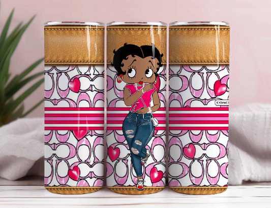 Cartoon 80s Tumbler, Bags Pattern Tumbler, Betty 20oz Skinny Tumbler, Sublimation Designs, Retro 80s cartoons Tumbler Wrap - VartDigitals