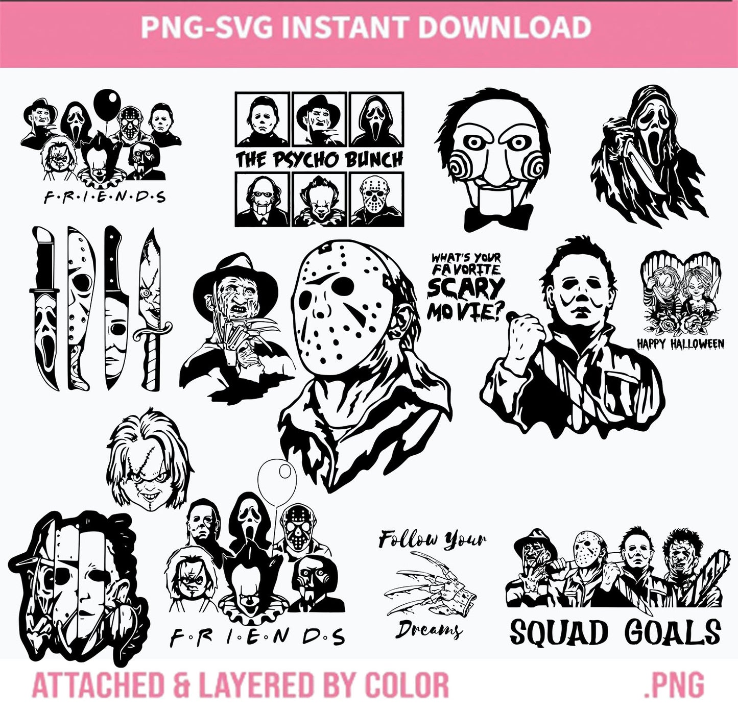 Bundle Hor Png-Svg, , Halloween svg, Cricut cut file 1