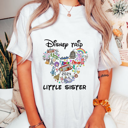 Disney Trip Little Sister PNG Design, Disney Trip, Disney family shirts, Disney kids and adults shirt - VartDigitals