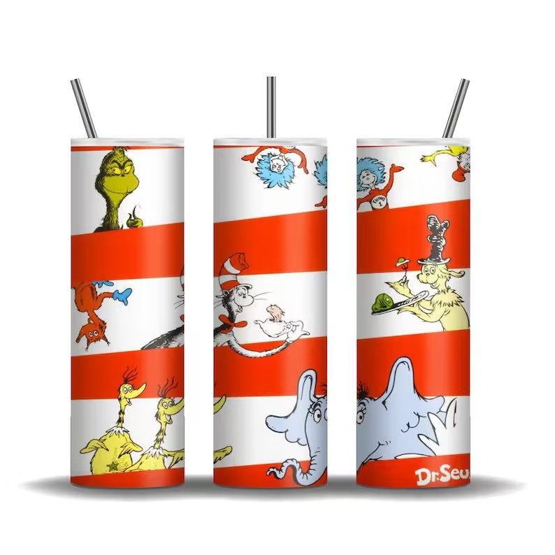 Bundle 20 Oz Dr. Seuss Tumbler Wrap, Inspired by Dr. Seuss, PNG Download - VartDigitals