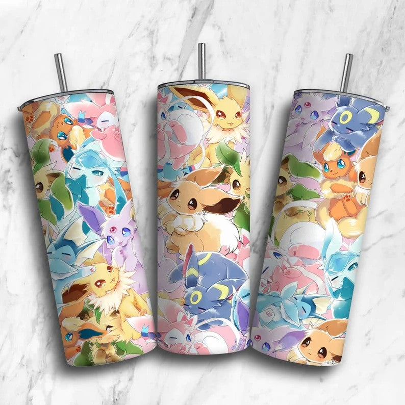 Cartoon Spring Tumbler, Poke Spring Tumbler, 20oz Skinny Straight, Spring Tumbler, Pokemon Tumbler, Cartoon Tumbler Wrap,Gotta catch ‘em all - VartDigitals