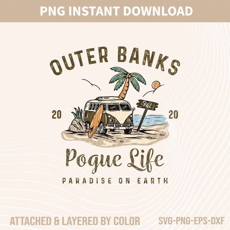 Outer Banks Pogue Life Svg, Paradise On Earth Svg, Outer Banks Svg, Outer Banks Friends Svg, Retro Png Svg, Svg file, Svg, Eps, Png, Dxf - VartDigitals