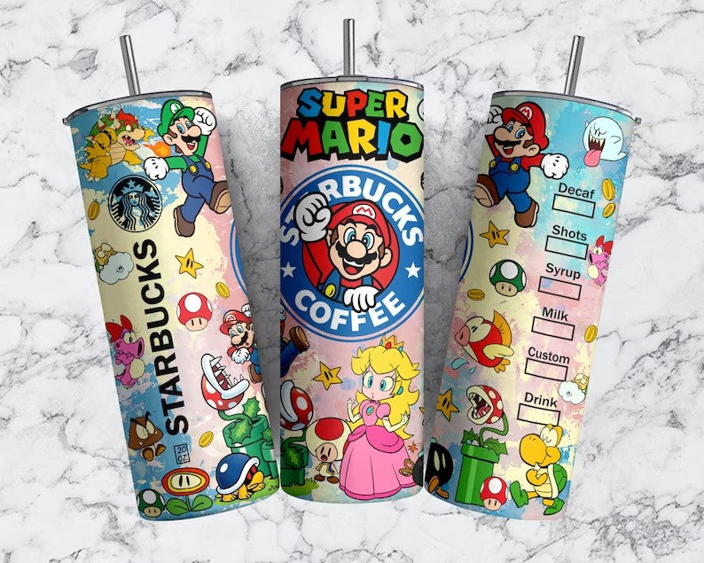 Cartoon Tumbler Wrap Bundle, 20oz Skinny Tumbler Sublimation Design, Sublimation Design, Mario Tumbler, 20oz Skinny Straight,Cartoon Tumbler - VartDigitals