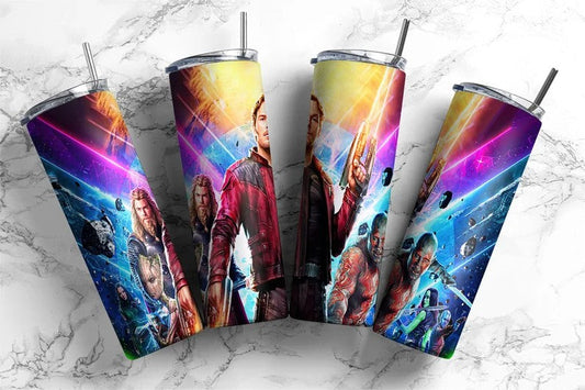 Guardians of The Galaxy Becher Wrap, Marvel Becher Wrap, 20oz Skinny Straight Wrap, Full Tumbler Wrap, SuperHero Wrap Png, Sublimation Design 2