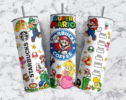 Cartoon Tumbler Wrap Bundle, 20oz Skinny Tumbler Sublimation Design, Sublimation Design, Mario Tumbler, 20oz Skinny Straight,Cartoon Tumbler - VartDigitals