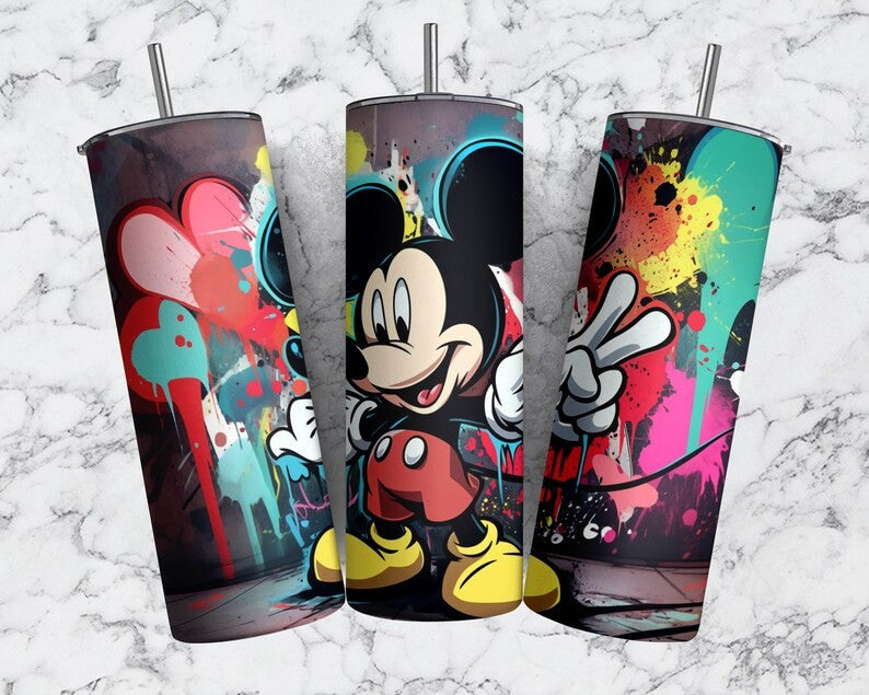 Bundle Cartoon Art Tumbler, 20oz Skinny Tumbler, Cartoon Tumbler, Mickey Minnie Tumbler, Full Tumbler Wrap, Png Instant Download - VartDigitals