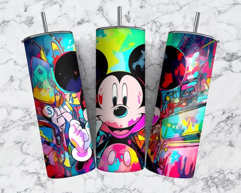 Bundle Cartoon Art Tumbler, 20oz Skinny Tumbler, Cartoon Tumbler, Mickey Minnie Tumbler, Full Tumbler Wrap, Png Instant Download - VartDigitals