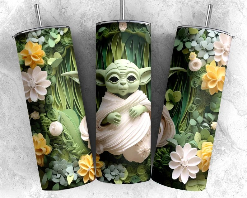 3D Star Wars Tumbler, 3D Cartoon Tumbler, 3D Paper Quilling Tumbler, Full Tumbler Wrap, Skinny Tumbler, Instant Download, Png Download - VartDigitals