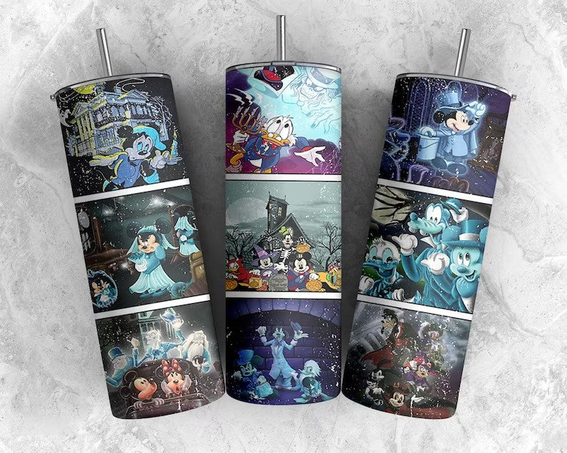 Gruseliger Film-Becher-Wrap, 20oz Skinny Tumbler, Haunted Mansion-Becher-Wrap, Jack Skellington-Becher, Halloween-Wrap, Trick or Treat Png 1