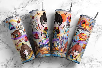 Magic 20oz Tumbler Wrap PNG, HP Skinny Tumbler Sublimation, Wizard Tumbler Png, Potterhead Tumbler Png, Hogwarts Wrap, Harry Magic Png - VartDigitals