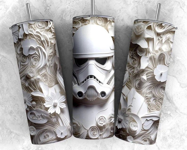 3D Star Wars Tumbler, 3D Cartoon Tumbler, 3D Paper Quilling Tumbler, Full Tumbler Wrap, Skinny Tumbler, Instant Download, Png Download - VartDigitals