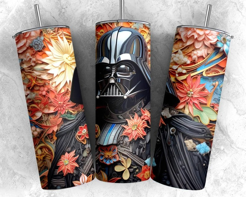 3D Star Wars Tumbler, 3D Cartoon Tumbler, 3D Paper Quilling Tumbler, Full Tumbler Wrap, Skinny Tumbler, Instant Download, Png Download - VartDigitals