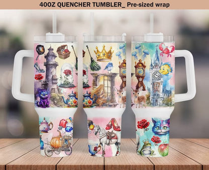 Fairytale Tumbler, 40oz Tumbler, Ariel Tumbler, Little Mermaid Skinny Tumbler, Cartoon Movie Tumbler, 40oz Handle Tumbler,Png Download - VartDigitals