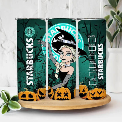 Bundle 20 oz Princess Halloween Starbucks Tumbler Wrap, Princess Tumbler Png, Ariel Png, Beauty And The Beast, Trick Or Treat, Spooky Vibes - VartDigitals