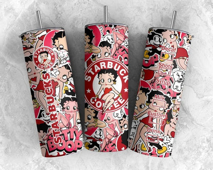 80er Cartoon Tumbler, 80er Cartoons png, Betty 20oz Skinny Tumbler, Lovley Tumbler Png, Retro 80er Cartoons Tumbler Wrap, Tumbler Vorlage 1