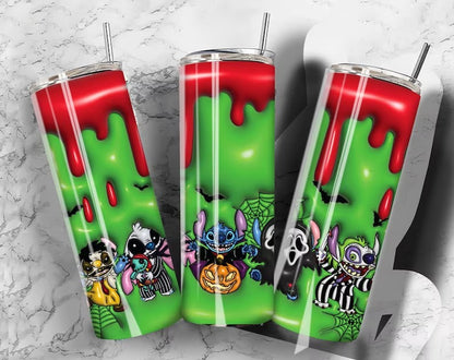 3D Cartoon Tumbler Wrap Design Bundle, Inflated Halloween Tumbler Wrap PNG Bundle, Digital Download, Bubble Horror 20 oz Tumbler Wrap PNG - VartDigitals