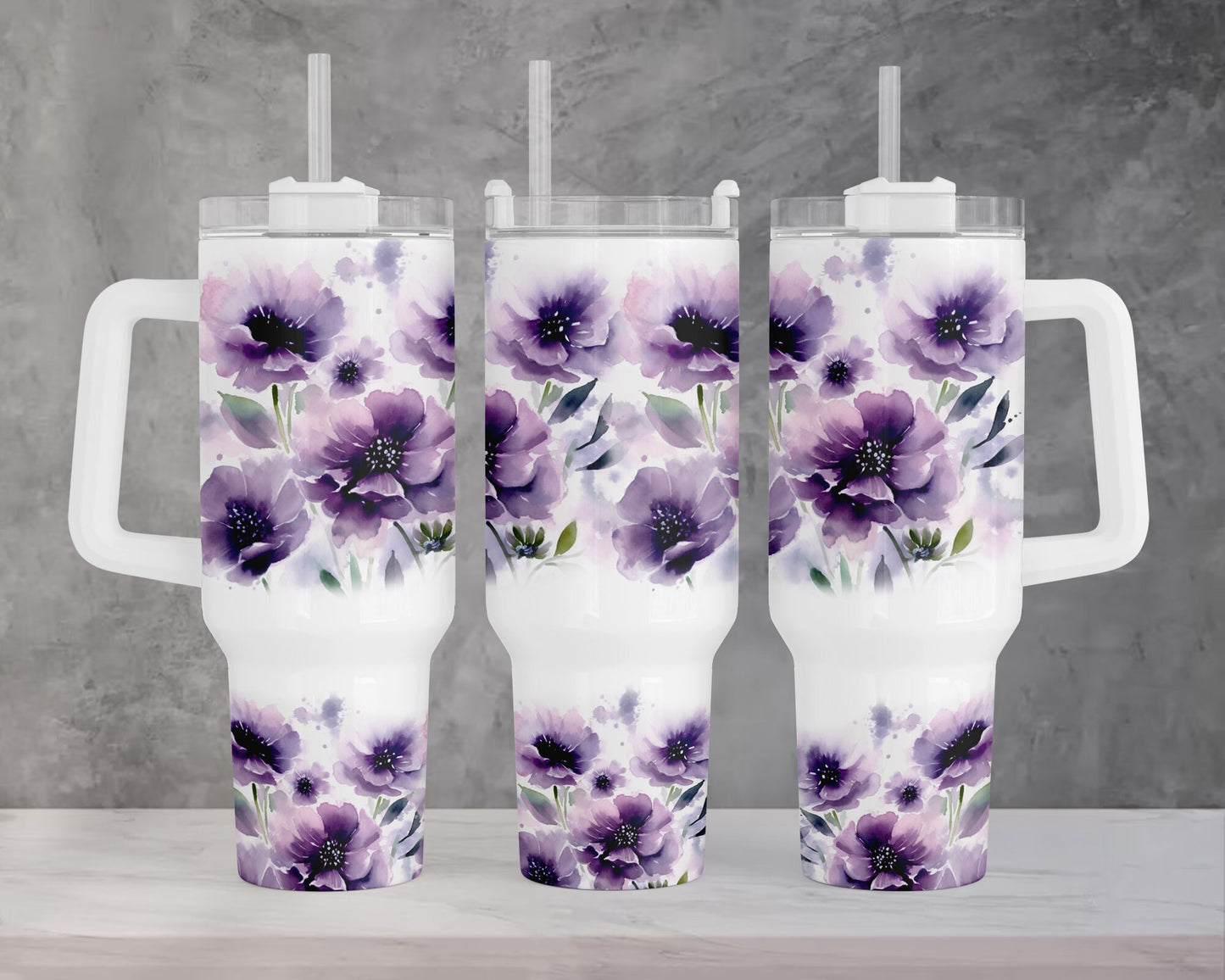 Bright Colors Boho Floral 40oz Quencher Tumbler Wrap, Floral Seamless PNG Tumbler Design Sublimation Designs Downloads, Roses Tumbler PNG - VartDigitals