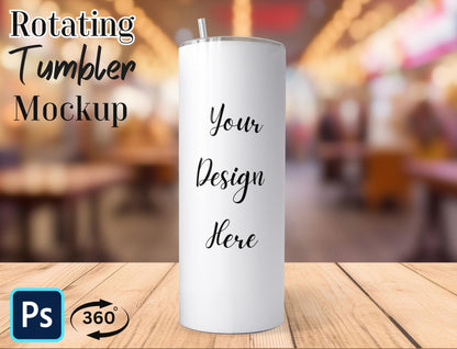 20 Oz Rotating Tumbler Animation Mockup v2  Rotating Tumbler Mockup  Spinning Tumbler Mockup  Animated Mock Up  PSD Tumbler Mockup - VartDigitals