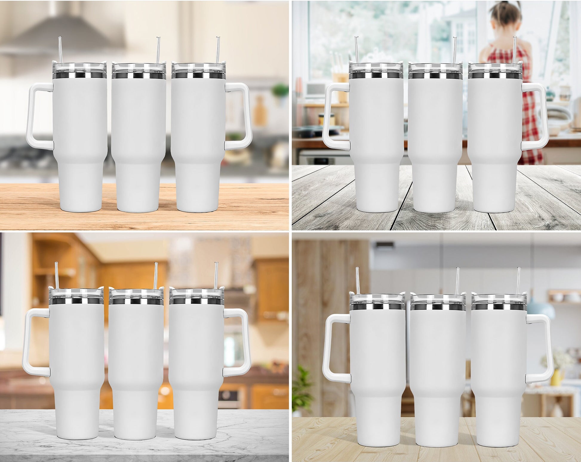 50x 40z Tumbler Mock Up PNG Transparent File, Photoshop Smart Object - Edit in CANVA, Photoshop, 40oz Tumbler with Handle Mock-Up - VartDigitals