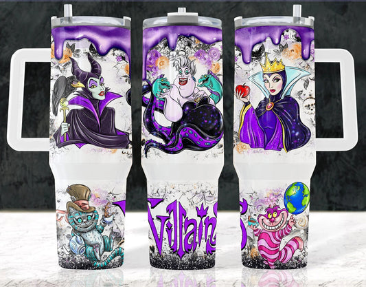 Villains Cartoon Characters 40 oz Tumbler Wrap PNG, 40oz Quencher Tumbler Sublimation, Full Tumbler Wrap Png, Tumbler Wrap, Sublimation Png - VartDigitals