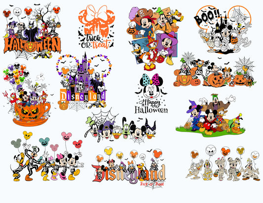 Mickey Charaktere Halloween Aquarell PNG für Cricut Bundle, Mickey Team Gruselig süße Horror Charaktere, Halloween Clipart Sublimation PNG