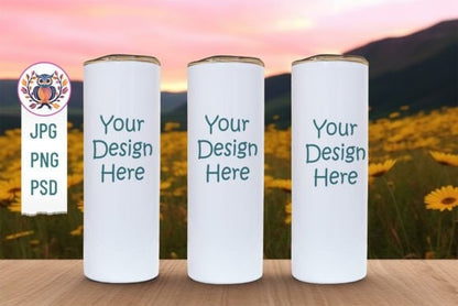 Versatile 20oz Tumbler Mockup Bundle: Full View Wrap Mockup with Transparent Background for Product Showcase - VartDigitals