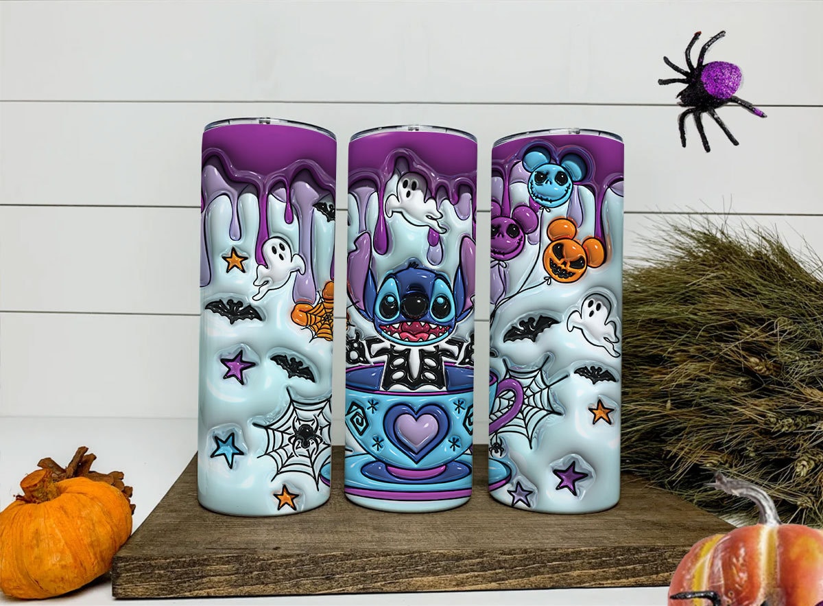 3D Inflated Tumbler, Cartoon Tumbler Wrap, Halloween Inflated Tumbler, Spooky Season, Spooky Vibes, Halloween Tumbler, Full Tumbler Wrap,Png - VartDigitals