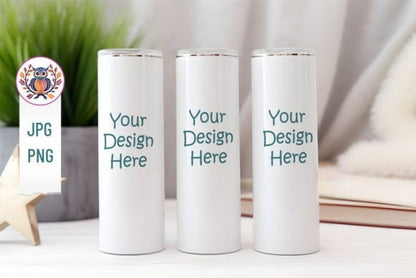 Versatile 20oz Tumbler Mockup Bundle: Full View Wrap Mockup with Transparent Background for Product Showcase - VartDigitals