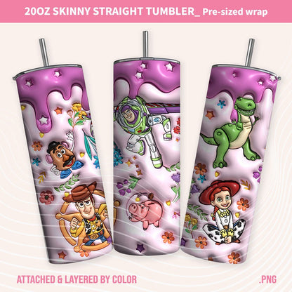 3D Inflated Cartoon Tumbler, Cartoon Movie Tumbler, Inflated Tumbler, 3D Tumbler Wrap 20oz Skinny Tumbler,Spooky Season Tumbler,Png Download - VartDigitals