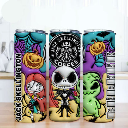 Inflated Cartoon Halloween Tumbler Design Png, 3D Spooky Vibes Tumbler Wrap, 20oz Sublimation, 3D Nightmare Scary Tumbler Wrap, Boo Bash - VartDigitals