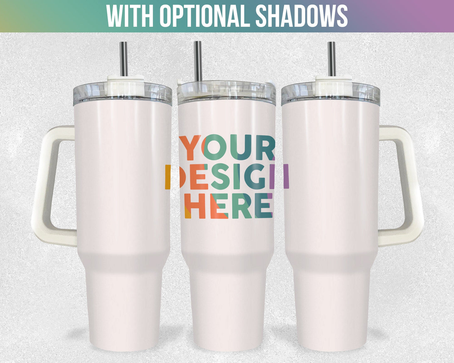 40 oz Tumbler Smart Object Mockup, Photoshop Mock-up, Photopea Mockup, Full View Wrap, Add Your Own Image, Add Own Background - VartDigitals