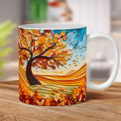 3D Fall Mug Wrap Bundle, 3D Fall Flowers Mug Wrap