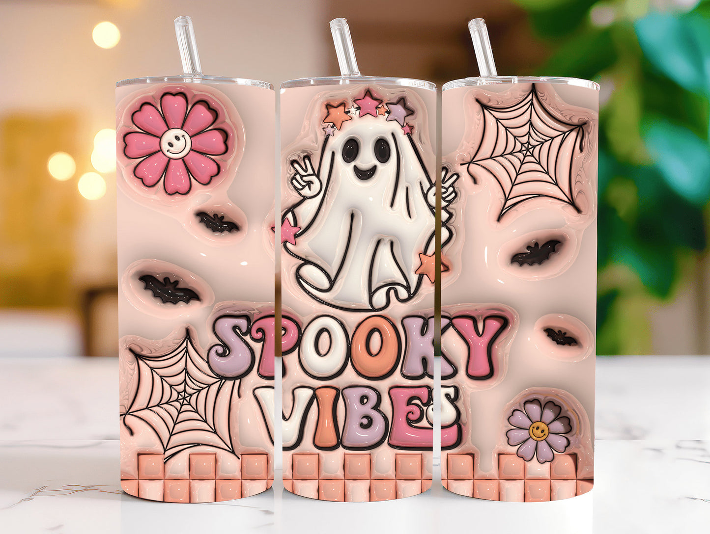 Gruselige Vibes Tumbler Png, 20oz Skinny Straight, Gruselige Jahreszeiten Tumbler Wrap, Süßer Geister Tumbler, Halloween Tumbler Wrap, Direkter Download