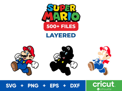 Super Mario SVG Bundle, Super Mario Font Svg, Luigi Svg Files for Cricut and Silhouette, Clipart Digital Download - VartDigitals