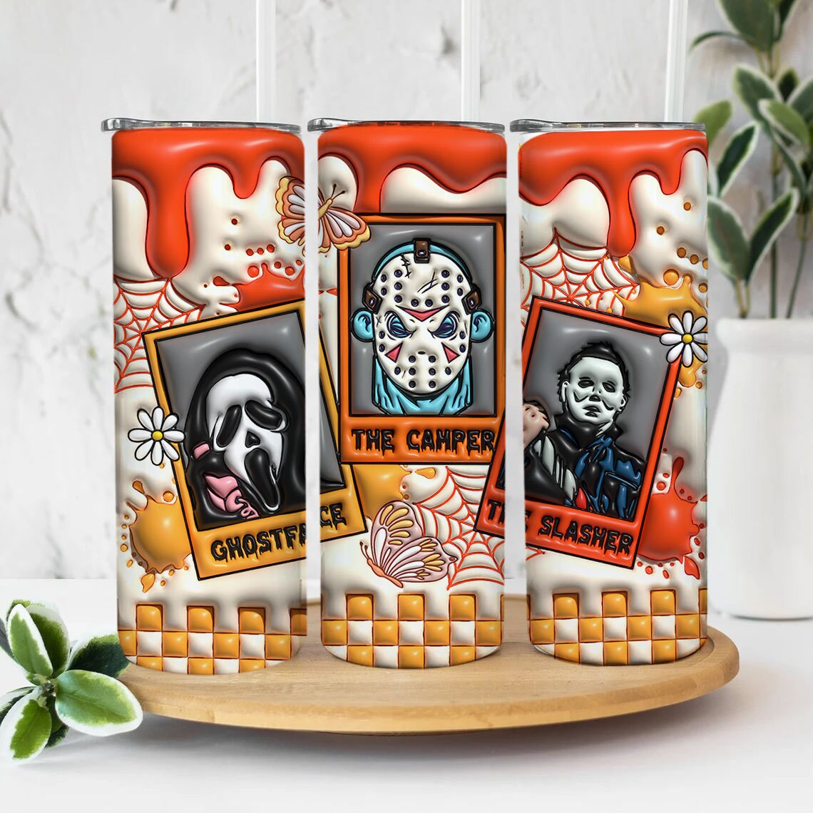 Inflated Horror Halloween Tumbler Design Png, 3D Retro Horror Tumbler Wrap, Horror Movie Tumbler, Scary Movie, Something in orange png - VartDigitals