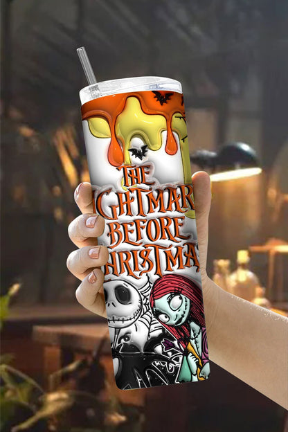 3D Inflated Horror Character Tumbler Wrap, 20oz Skinny Tumbler, Cartoon 3D Inflated, Spooky Vibes Png, Halloween Png, Jack Tumbler - VartDigitals