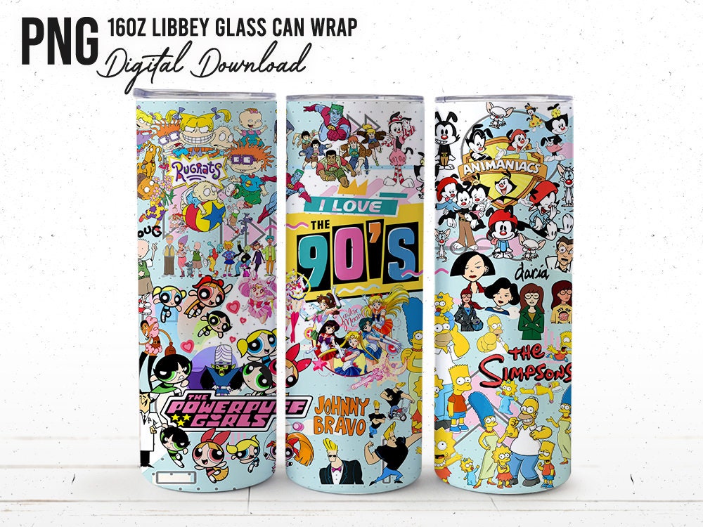 Cartoon Tumbler Wrap, 20oz Cartoon Movie Tumbler, 90s Baby Tumbler Wrap, Full Tumbler Wrap, Cartoon Png, 90s Cool Kids Cartoon Tumbler - VartDigitals