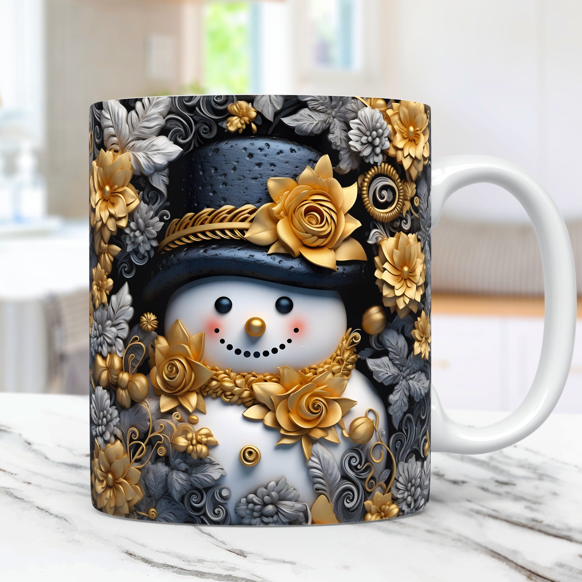 3D Snowman Mug Wrap Christmas Bundle Mug Wrap Sublimation Designs PNG, 11oz and 15oz Mug Template, 3D Christmas Mug Wrap - VartDigitals