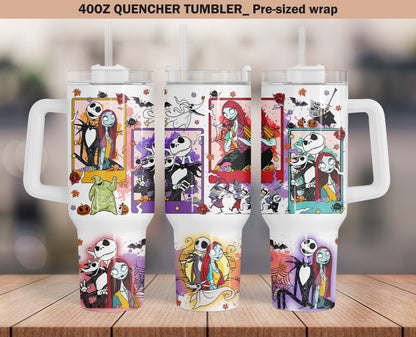 Horror Movies 40oz Tumbler Wrap, Horror Characters 40oz Quencher Wrap - VartDigitals