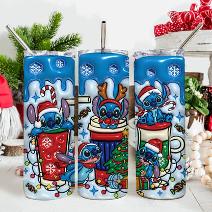 3D Inflated Christmas Tumbler Wrap, Inflated Cartoon Christmas Tumbler Wrap, Cartoon Christmas, 3D Tumbler Wrap, 20oz Skinny Tumbler Wrap - VartDigitals