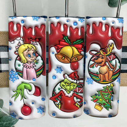 3D Inflated Christmas Tumbler Wrap Png, Inflated Christmas Tumbler Sublimation, Funny Christmas, Christmas Vibes, Xmas Tumbler, Png Download - VartDigitals