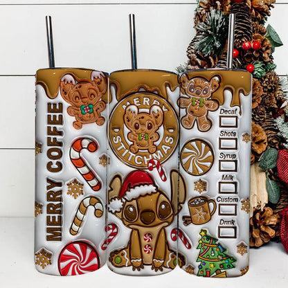 3D Inflated Christmas Tumbler Wrap, Cartoon Gingerbread Tumbler, 20 Oz Tumbler Wrap, Merry Christmas, Christmas Coffee, Merry Christmas, Png - VartDigitals