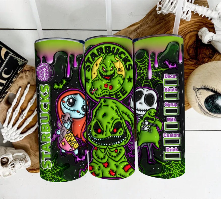 3D Inflated Horror Character Tumbler Wrap, 20oz Skinny Tumbler, Nightmare 3D Inflated, Spooky Vibes Png, Halloween Png, Sublimation Design - VartDigitals