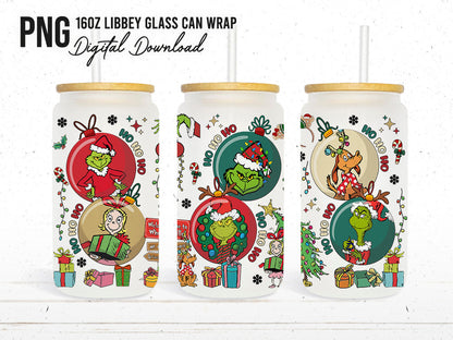 Christmas Tumbler Wrap, 16oz Can Glass, 16oz Funny Christmas, Merry Christmas, Christmas Vibes, Christmas Tumbler, Can Glass Wrap Png - VartDigitals