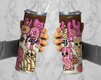 3D Spooky Conchas Inflated Tumbler Wrap, Mexican Pan Dulce Ghost Tumbler, Puffy Halloween Ghost Tumbler, Mexican Conchas, Pan Dulce - VartDigitals