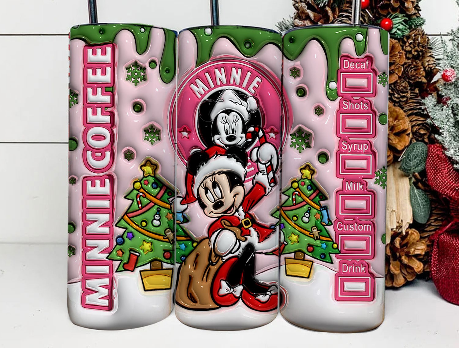 3D Inflated Cartoon Christmas Tumbler Wrap, Christmas Bundle Tumbler, 3D Christmas Inflated Tumbler Wrap, Puffy Tumbler, Png download - VartDigitals