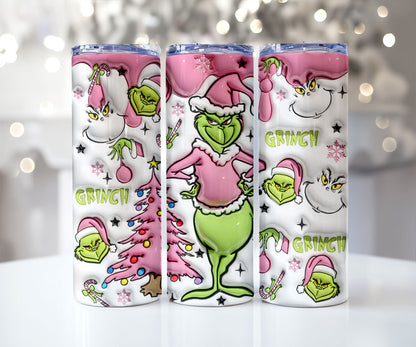 25 Designs 3D Christmas Tumbler Sublimation, 20oz Skinny Tumbler Bundle Wrap, Cartoon Funny Christmas Design Tumbler PNG Bundle Digital - VartDigitals