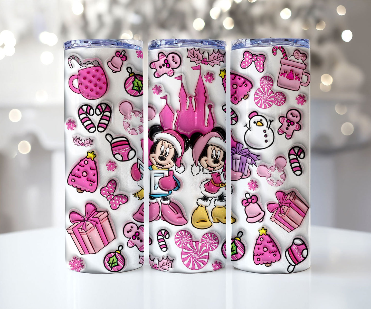 25 Designs 3D Christmas Tumbler Sublimation, 20oz Skinny Tumbler Bundle Wrap, Cartoon Funny Christmas Design Tumbler PNG Bundle Digital - VartDigitals